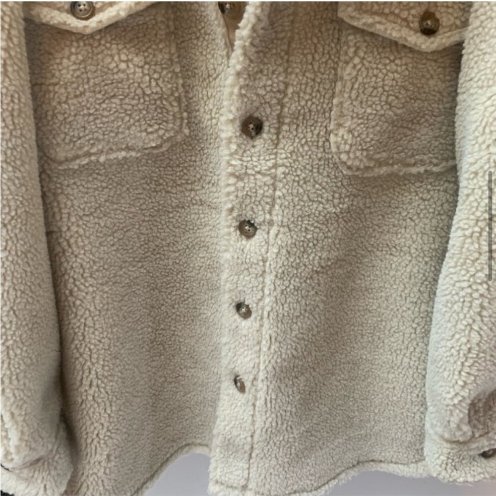 Polo Ralph Lauren Oversized Sherpa Fleece Button Up Shacket Jacket M - Picture 12 of 14